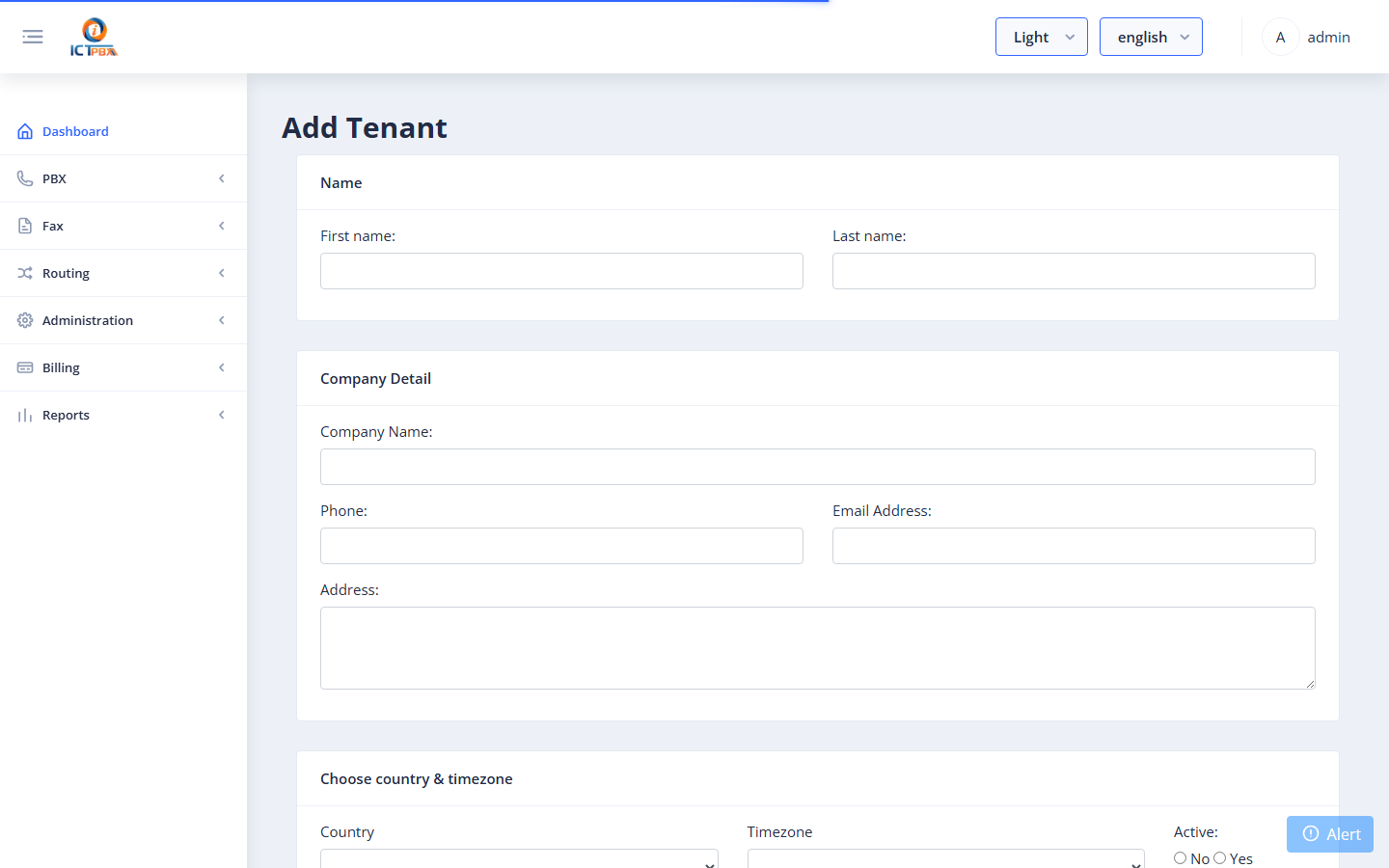 Tenant form