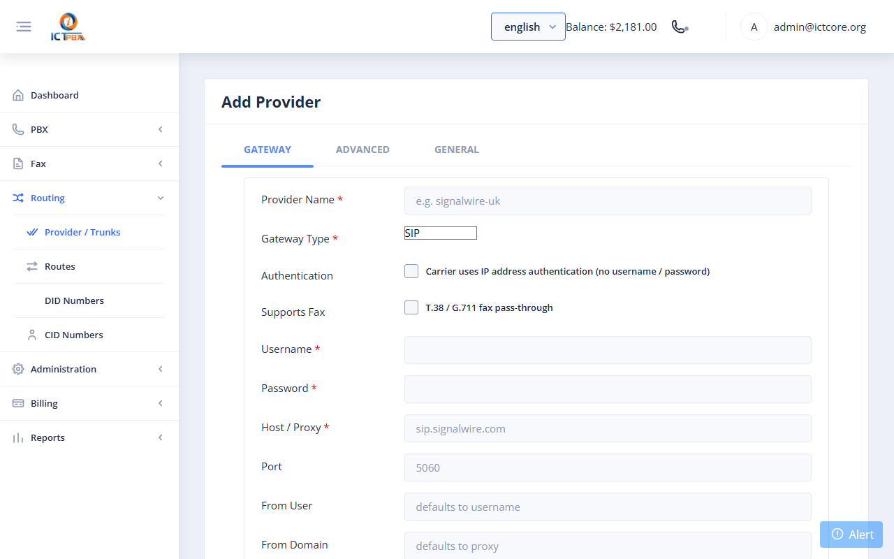 3. Setting Up a SIP Trunk (Provider) screenshot 12