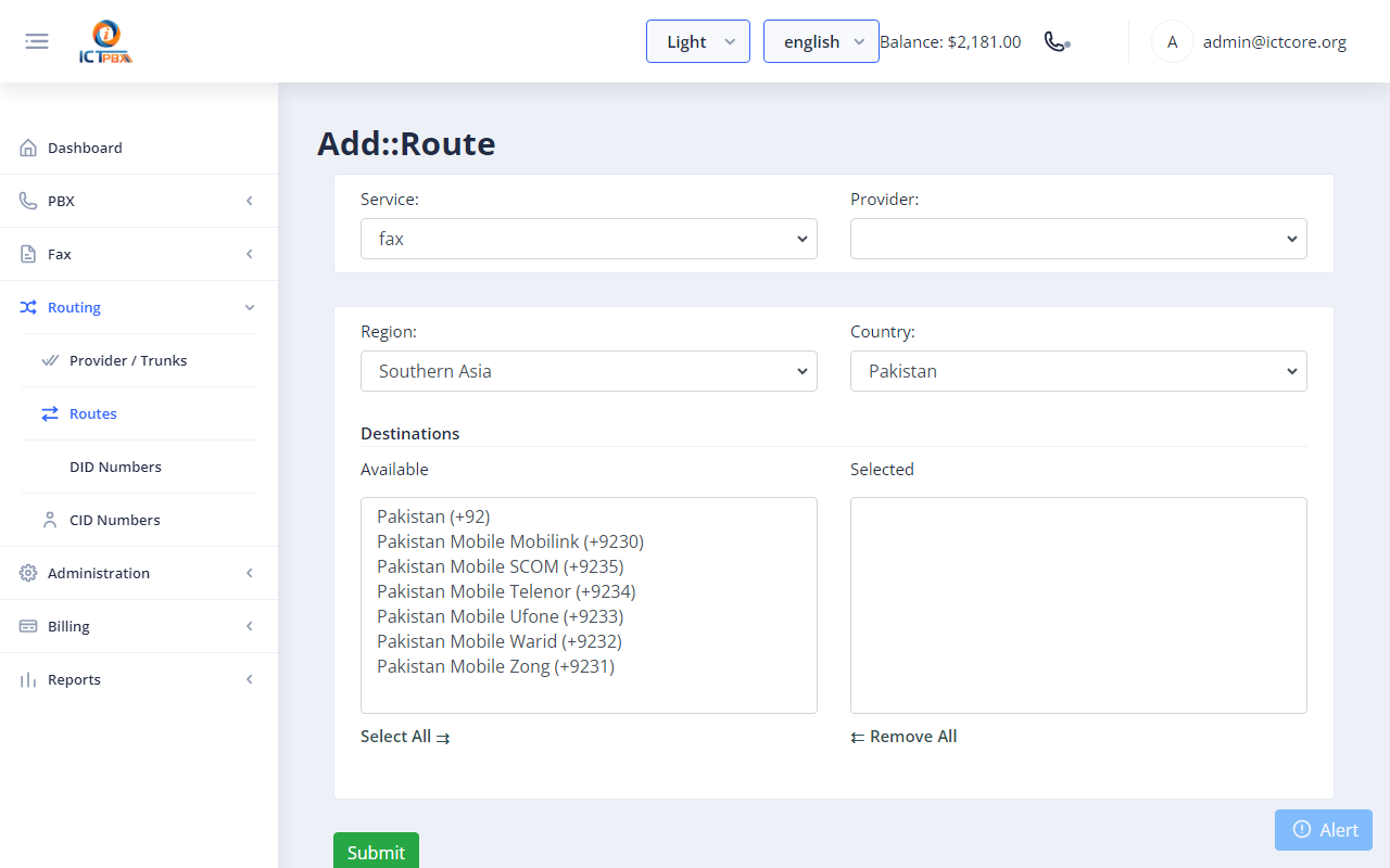 Outbound Route screenshot 14