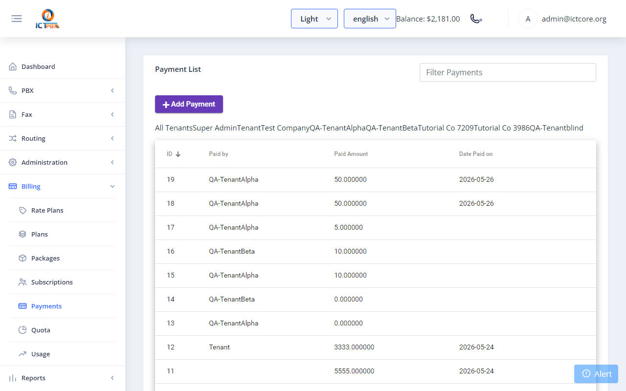 14e. Payments (Admin only) screenshot 45