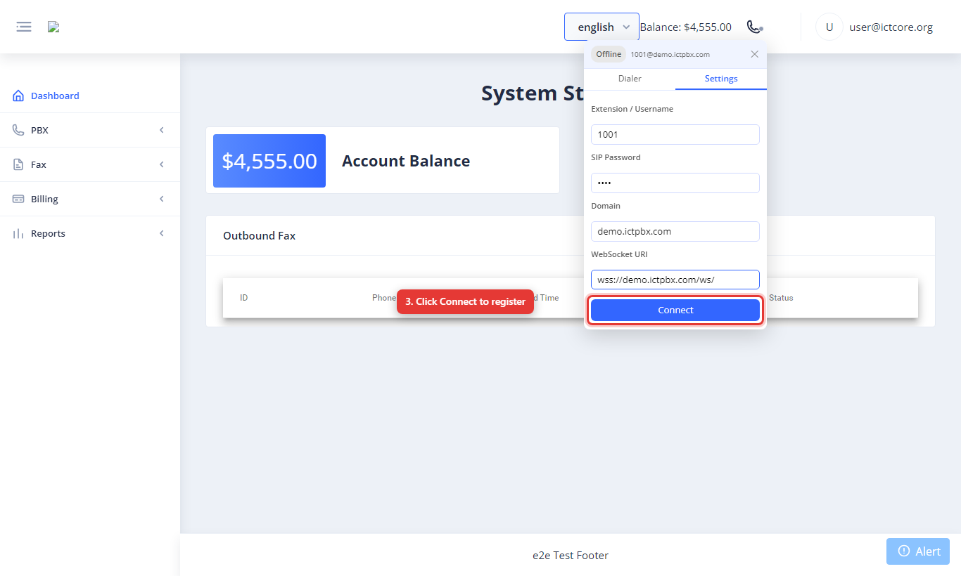 Connect button