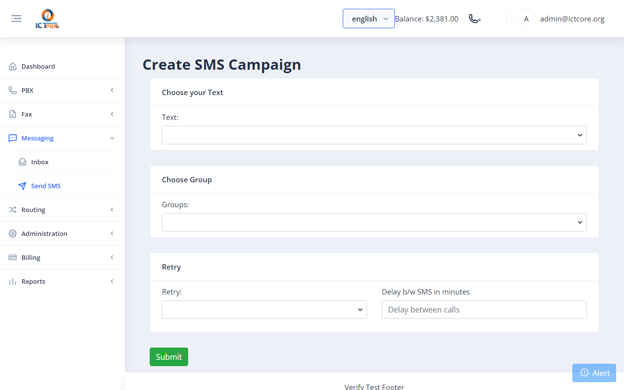 Create SMS campaign